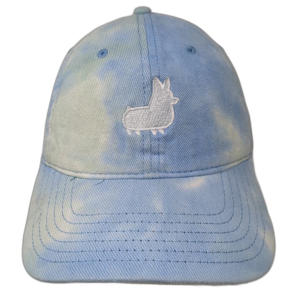 Sportsman Baseball Cap Blue One Size Tie Dye Corgi Dog Embroidered Cotton Hat
